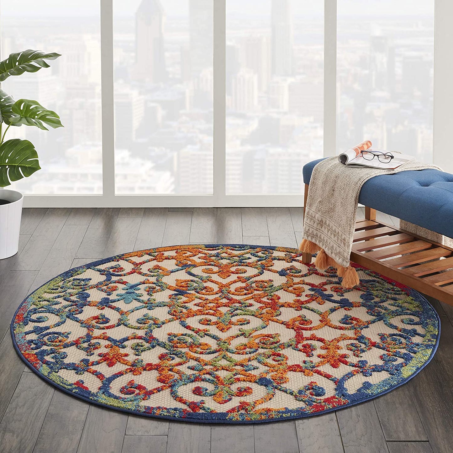 Multicolor Easy-Care Indoor-Outdoor Rug