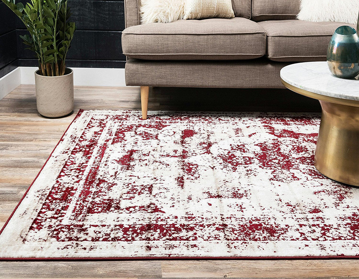 Vintage Distressed Burgundy Area Rugs