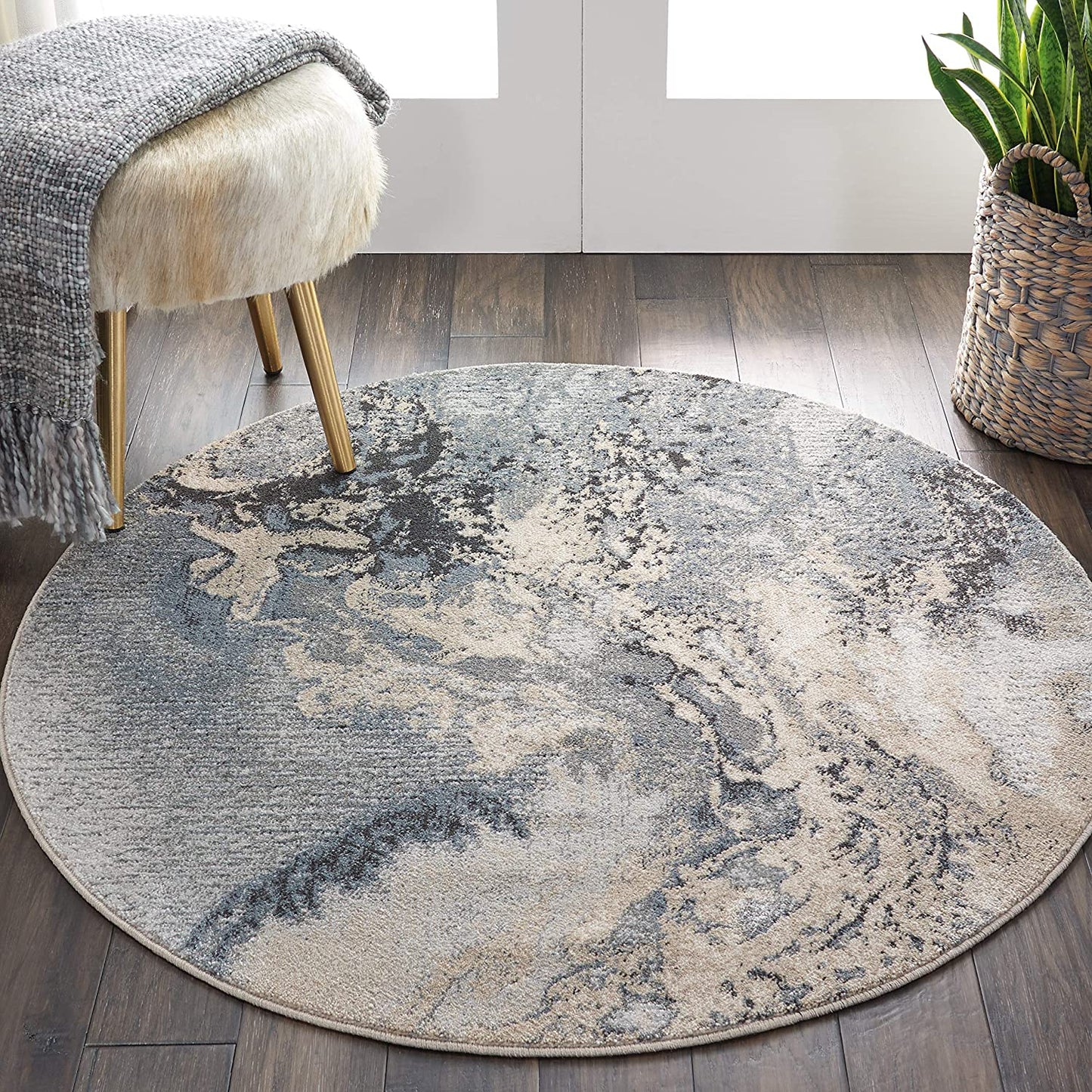 Maxell Abstract Grey Soft Area Rug