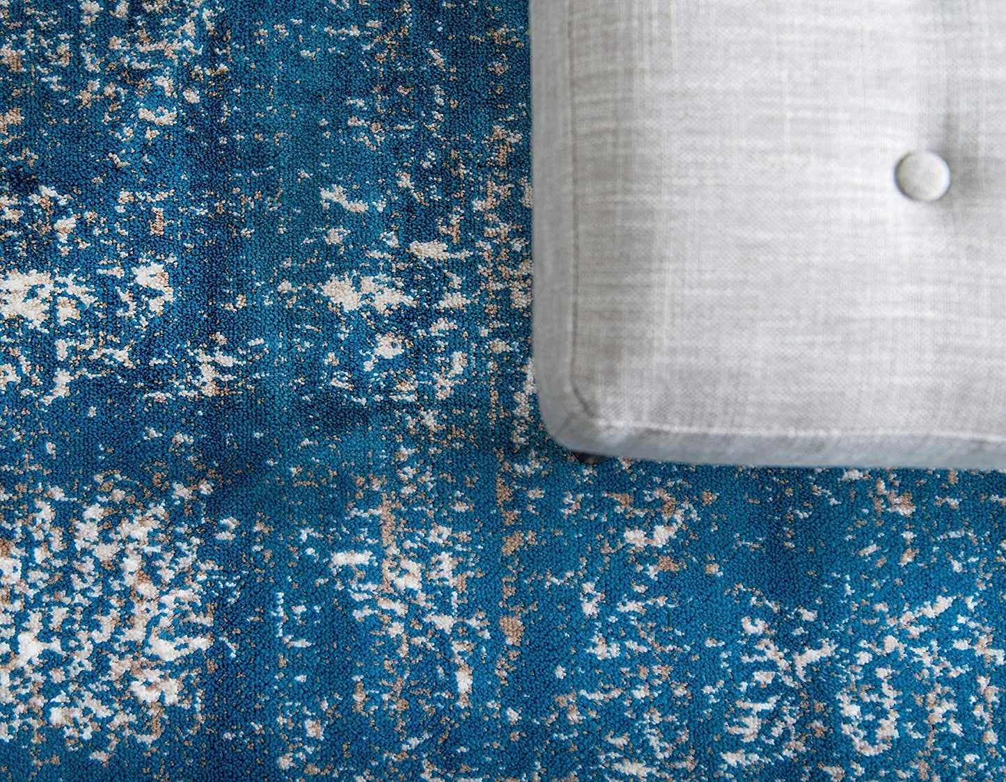 Vintage Distressed Bordered Blue Area Rugs