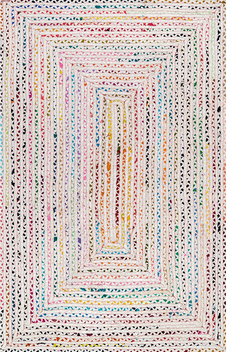 Hand Braided Ivory Multi-color Soft Area Rugs