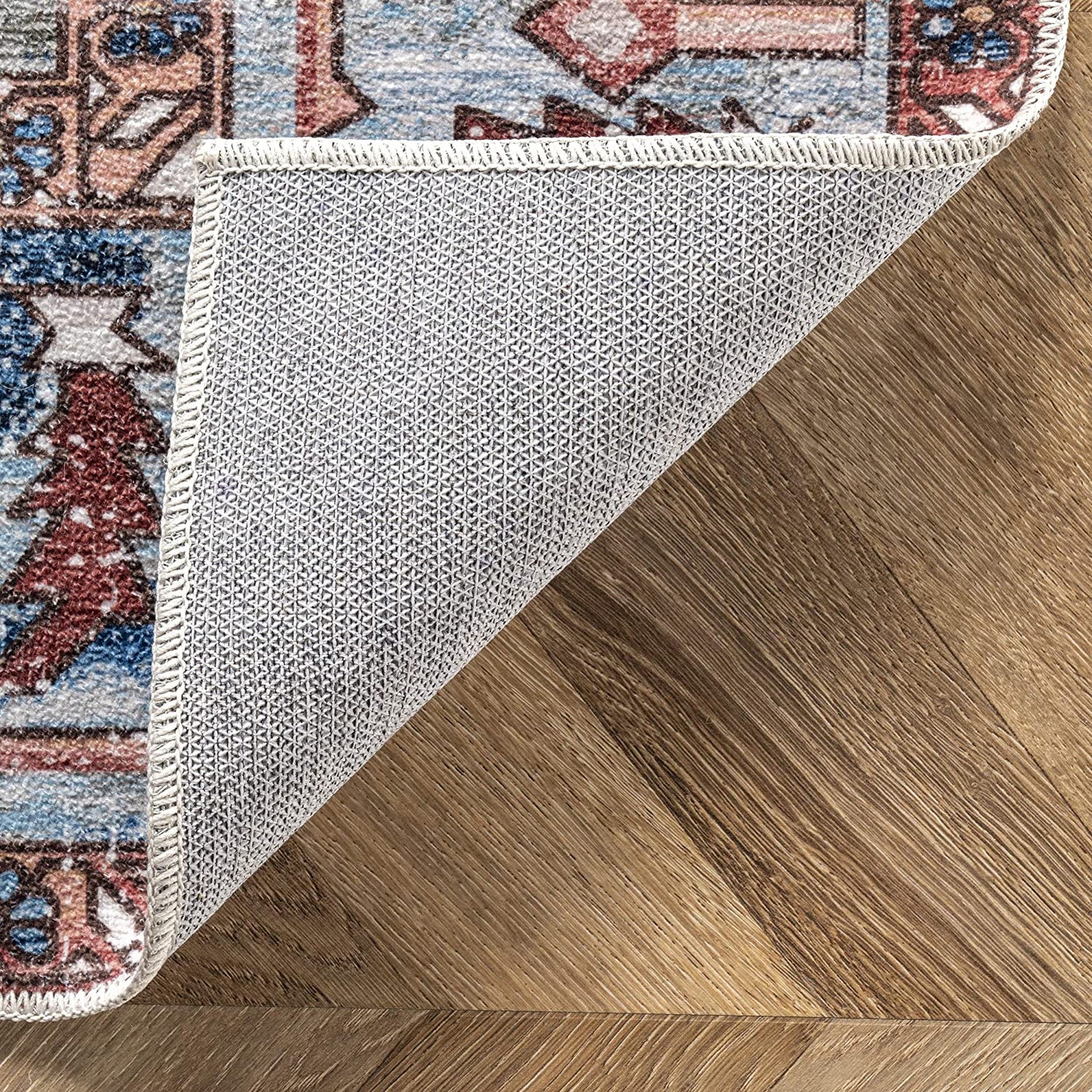 Eliza Machine Washable Multi Traditional Medallion Rug