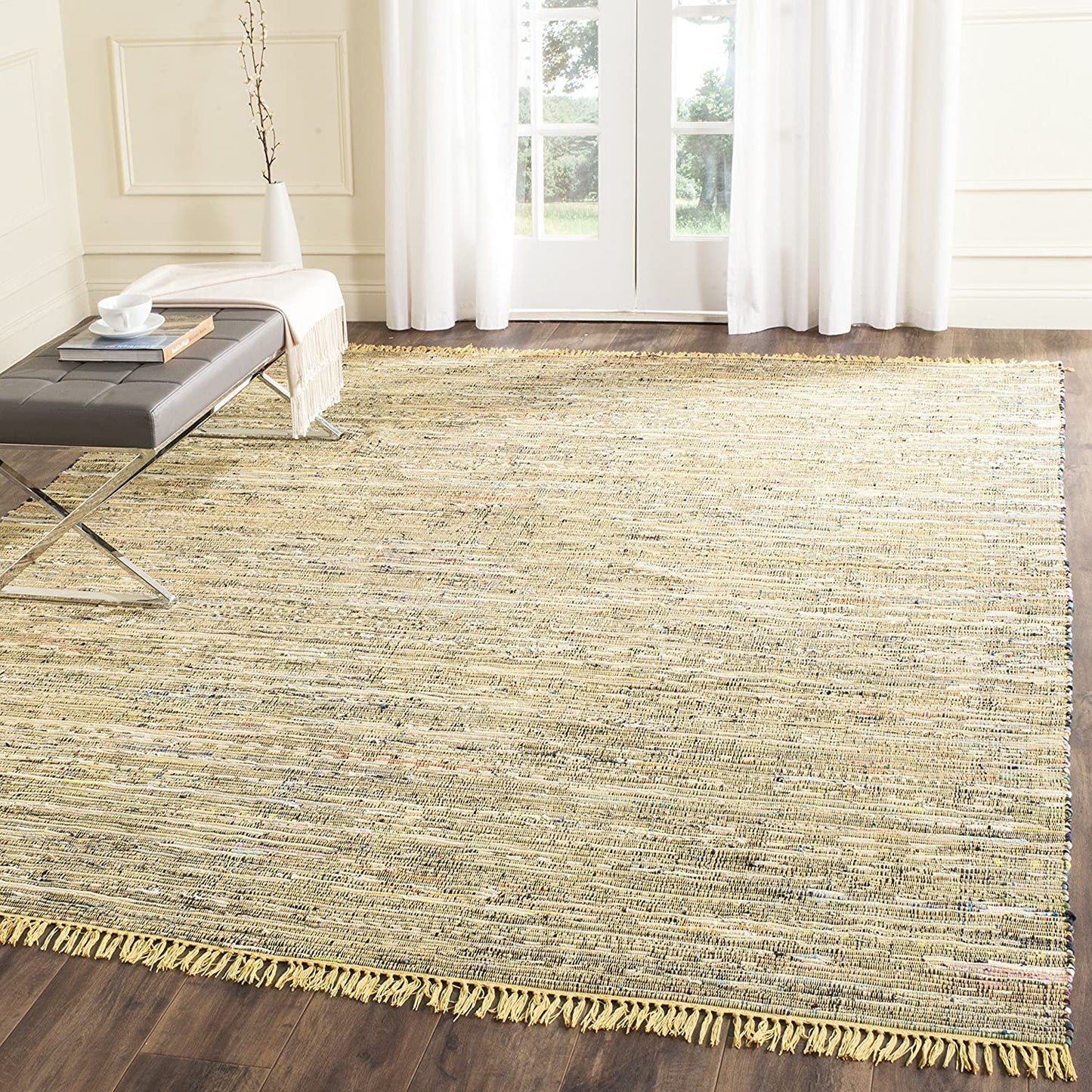 Hand Woven Yellow and Multi Cotton Runner