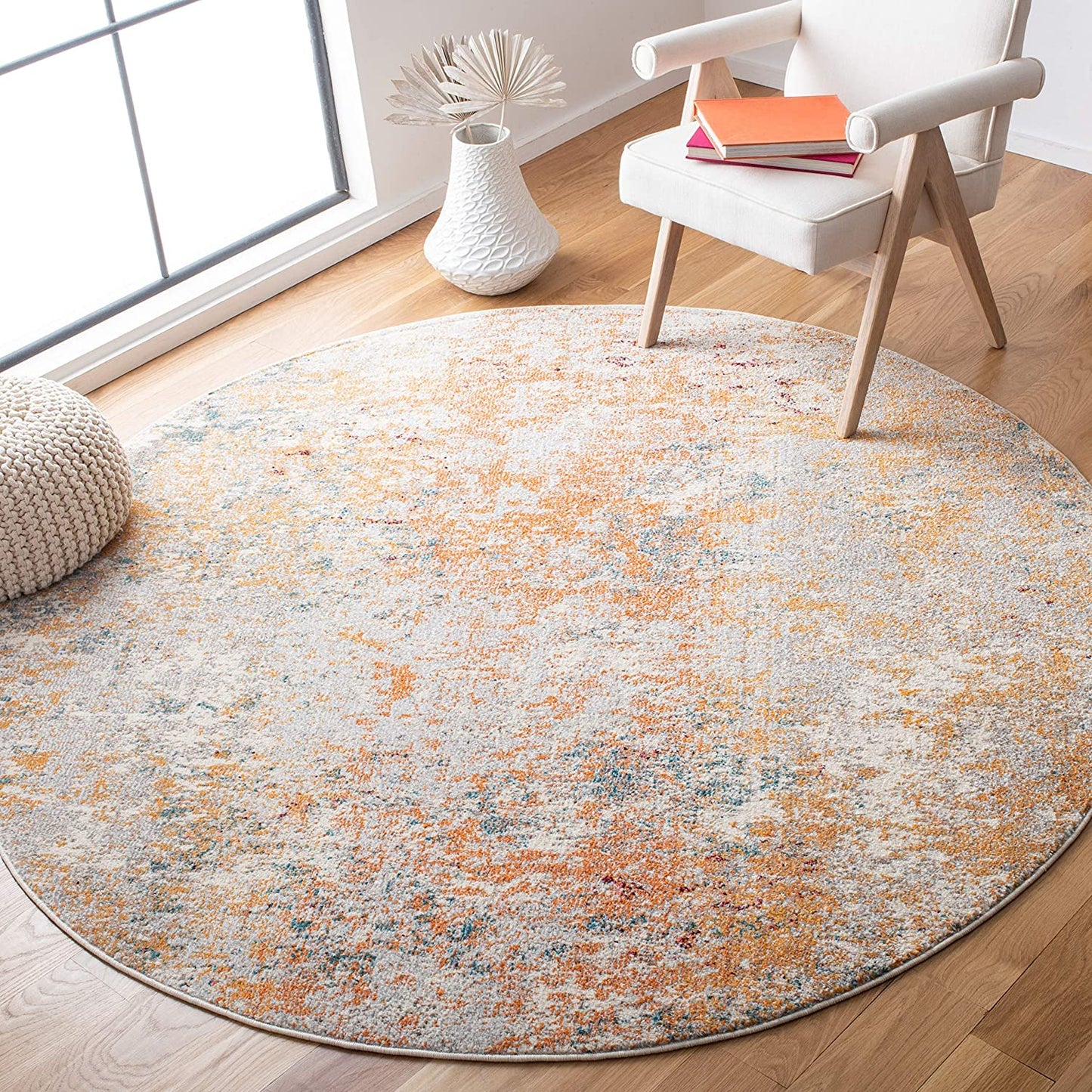 Safavieh Madison Collection Modern Abstract Ivory / Orange
