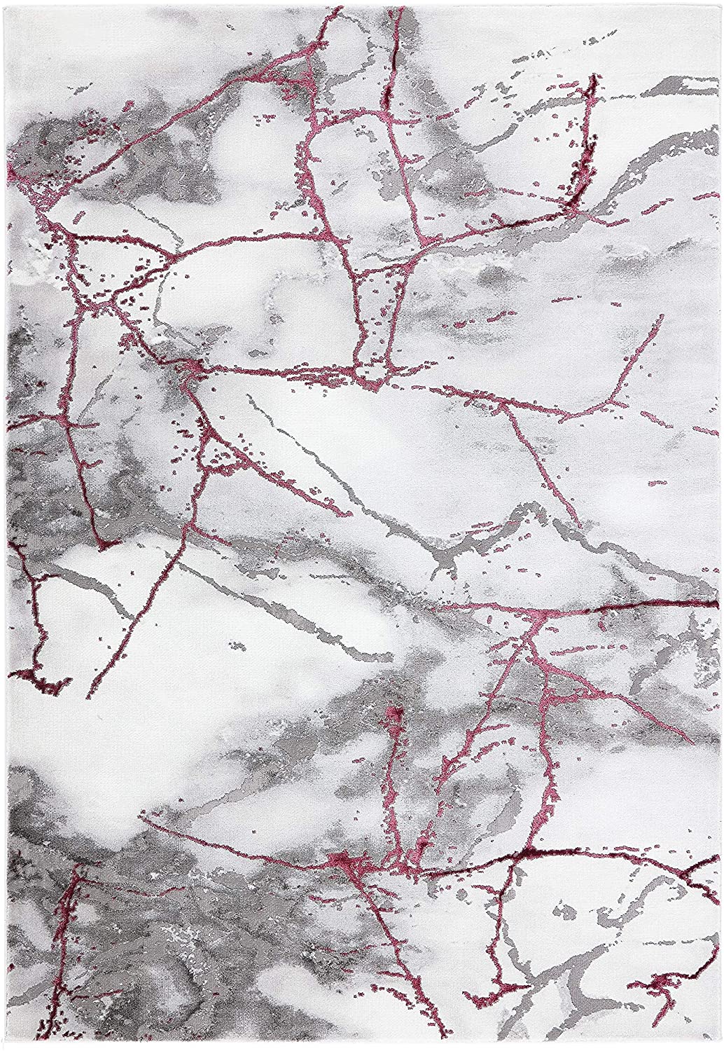 Modern Abstract Area Rug, Grey/Wine