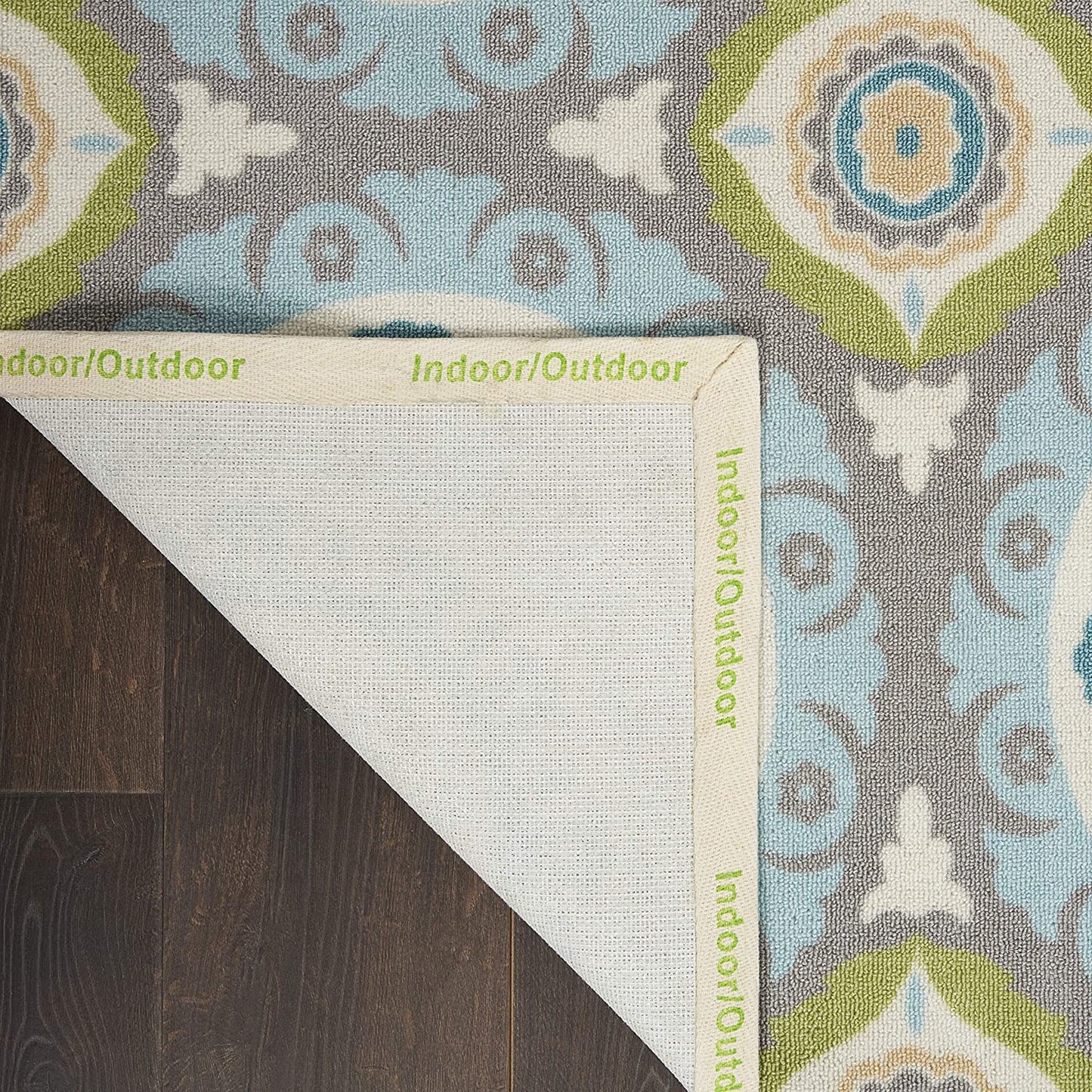 Boho Vibrant Indoor/Outdoor Aqua Olive Area Rug