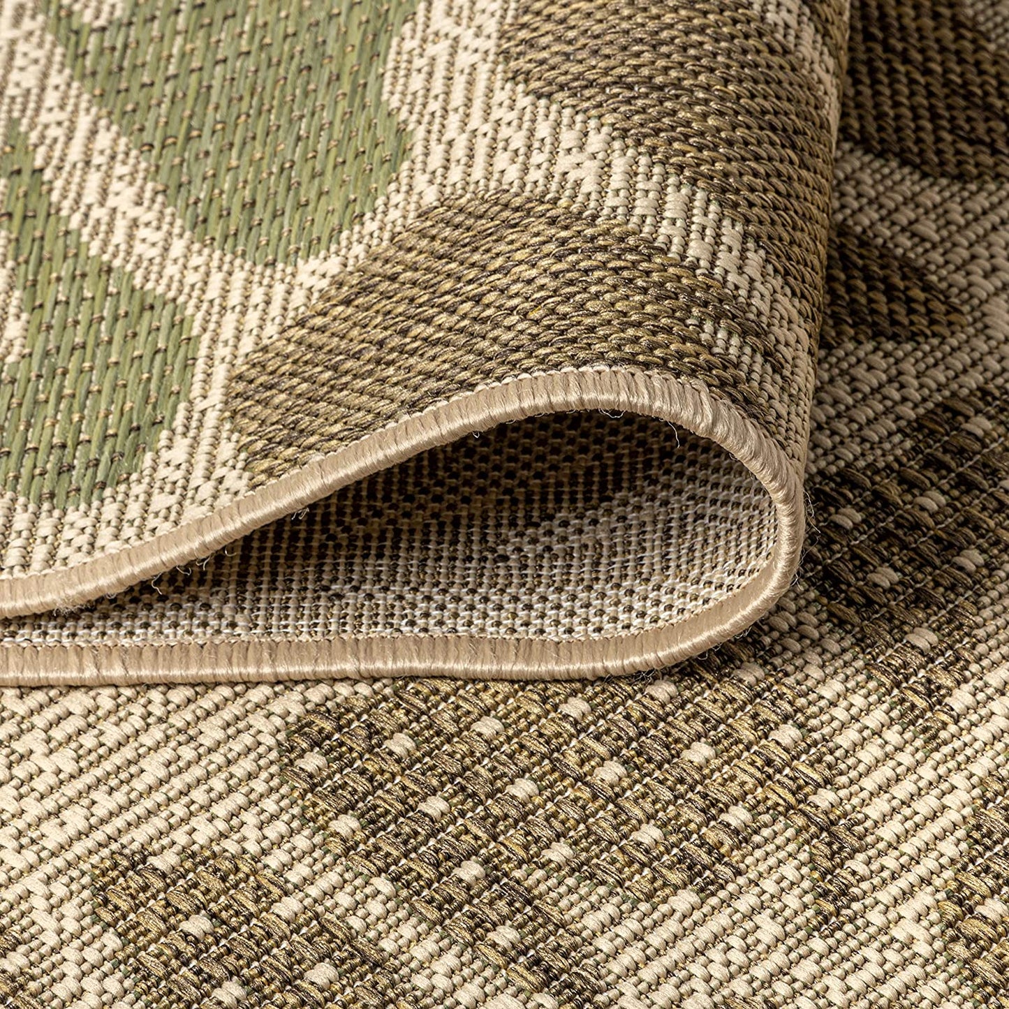 Floral Indoor Outdoor Area Rug, Sage/Brown