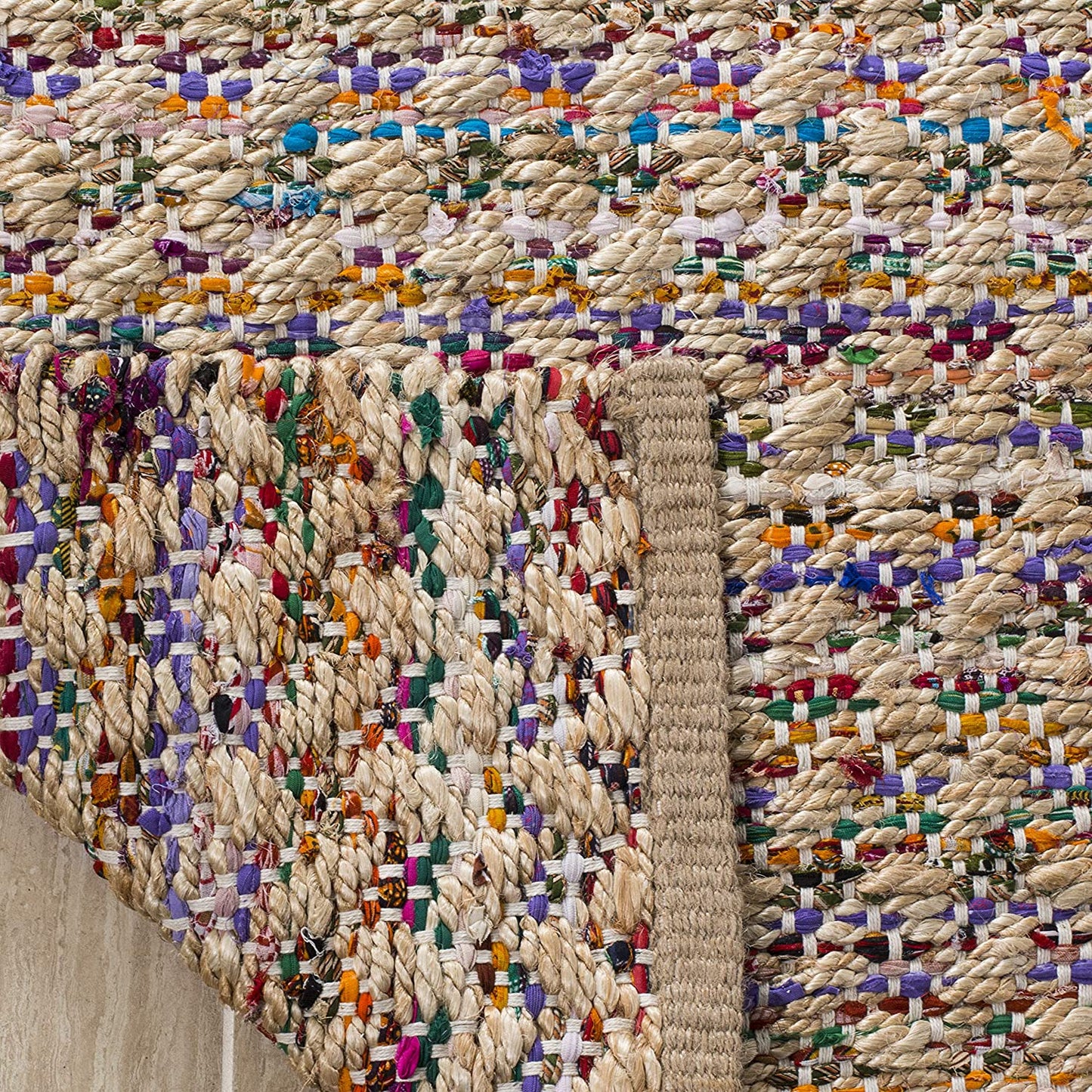 Cape Cod Collection Handmade Coastal Braided Jute Runner Red / Natural