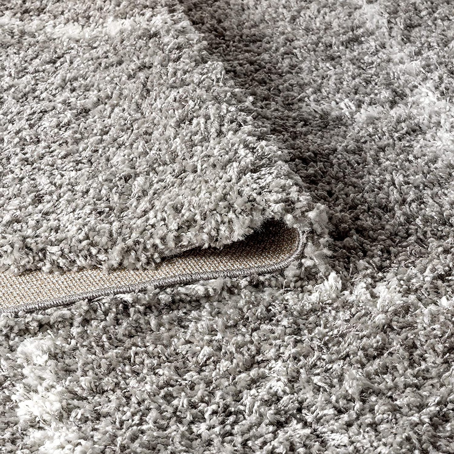 Mercer Plush Tassel Moroccan Tribal Geometric Trellis Area Rugs, Denim Blue/Cream