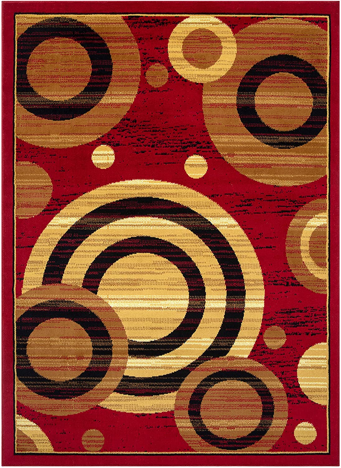 Kashan King Collection Galaxy Geometric Indoor Area Rug Maroon/Beige