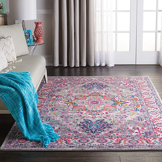 Passion Persian Colorful Teal Multi-color Area Rug