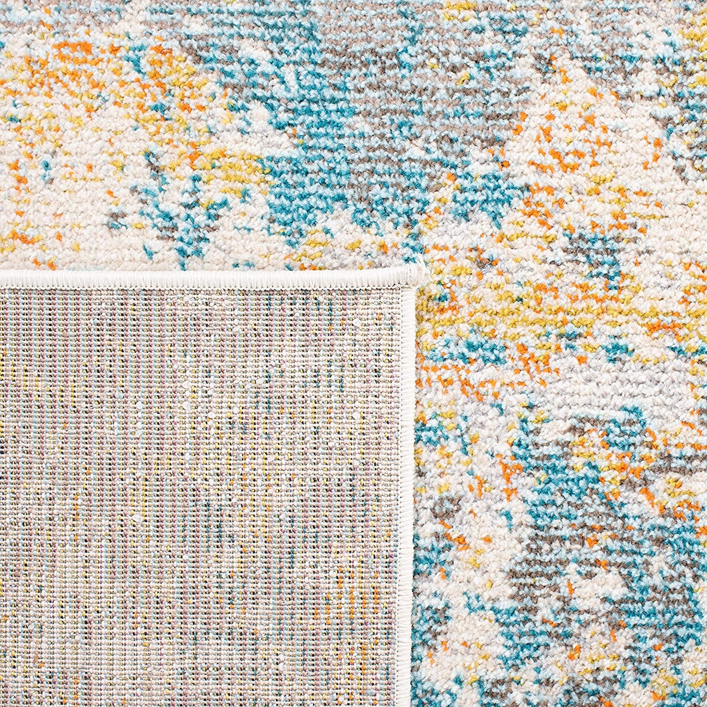 Safavieh Madison Collection Modern Abstract Ivory / Teal