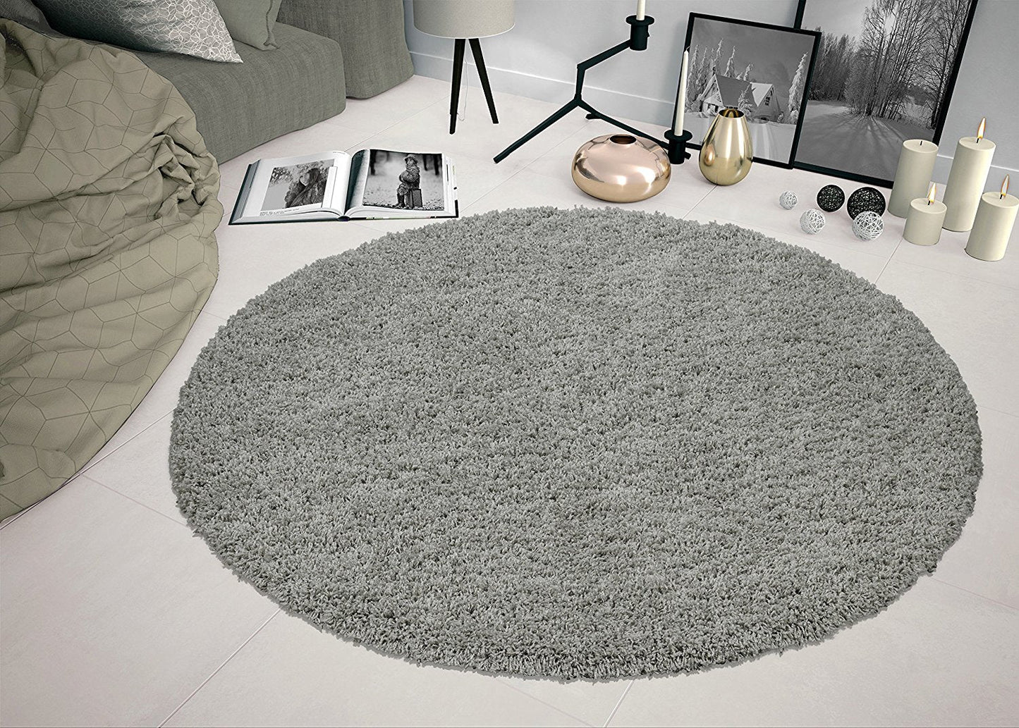 Plain Shag Area Rugs - Multiple Colors and Sizes