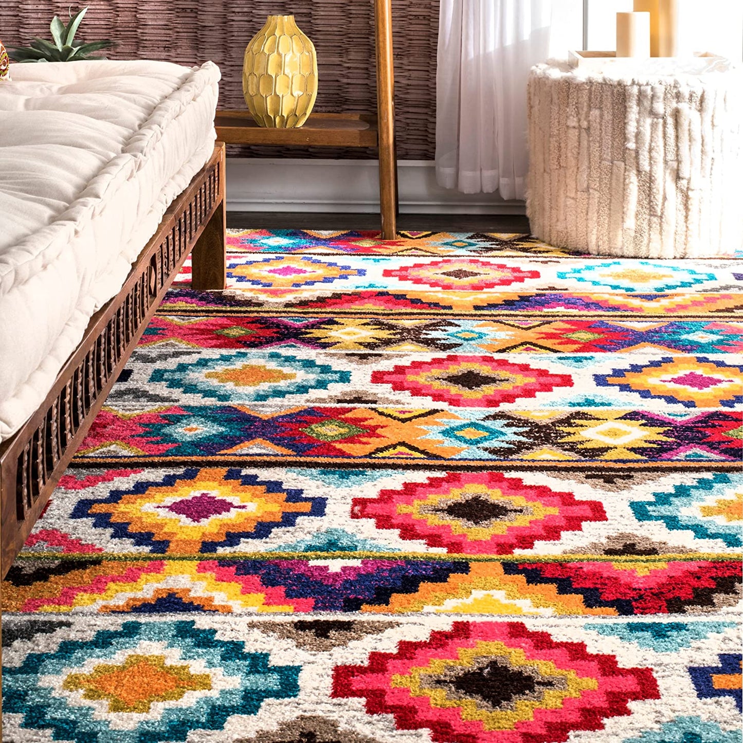 Ritzy Contemporary Retro Area Rug,  Multi