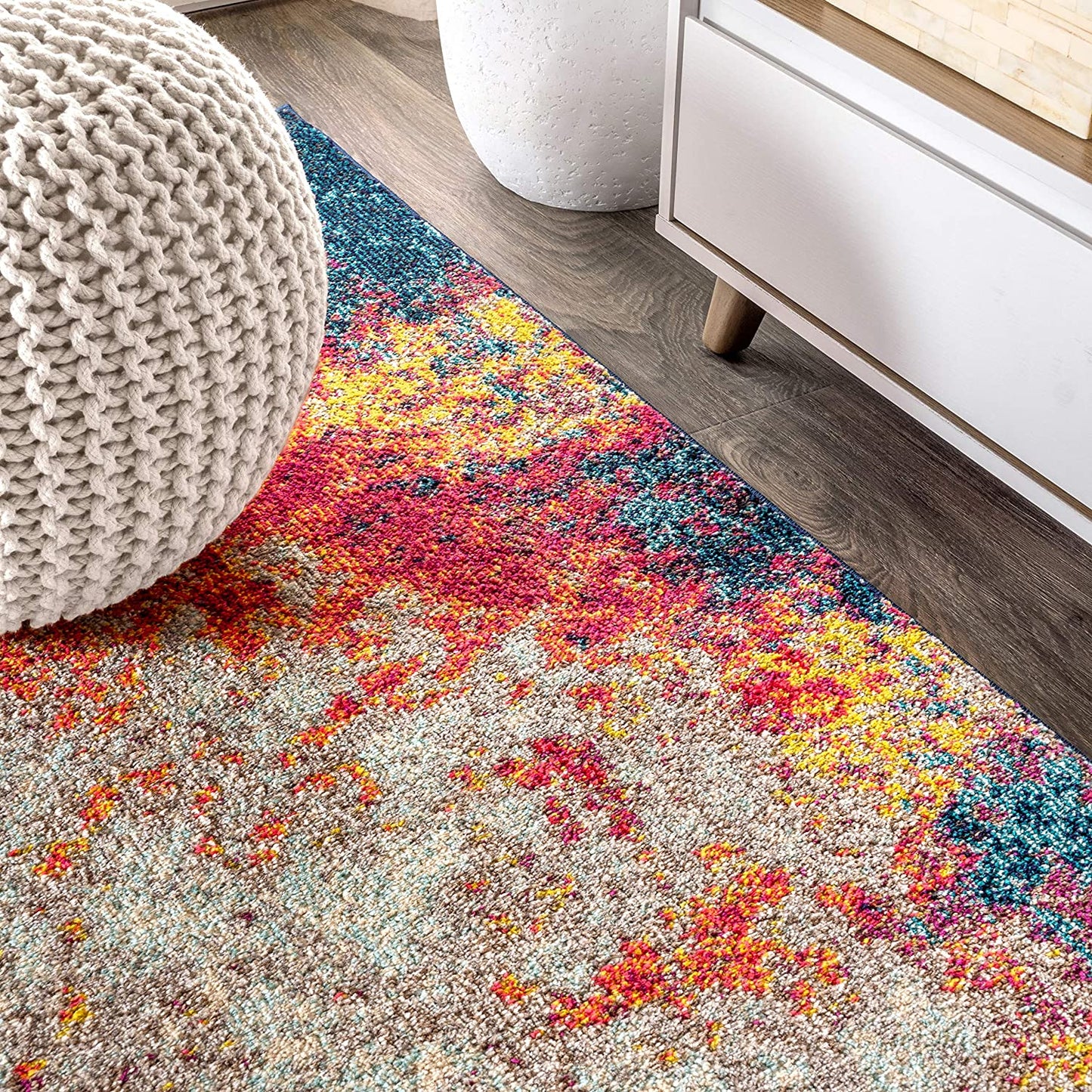 JONATHAN Y Contemporary POP Modern Abstract Multi/Yellow soft Area Rug