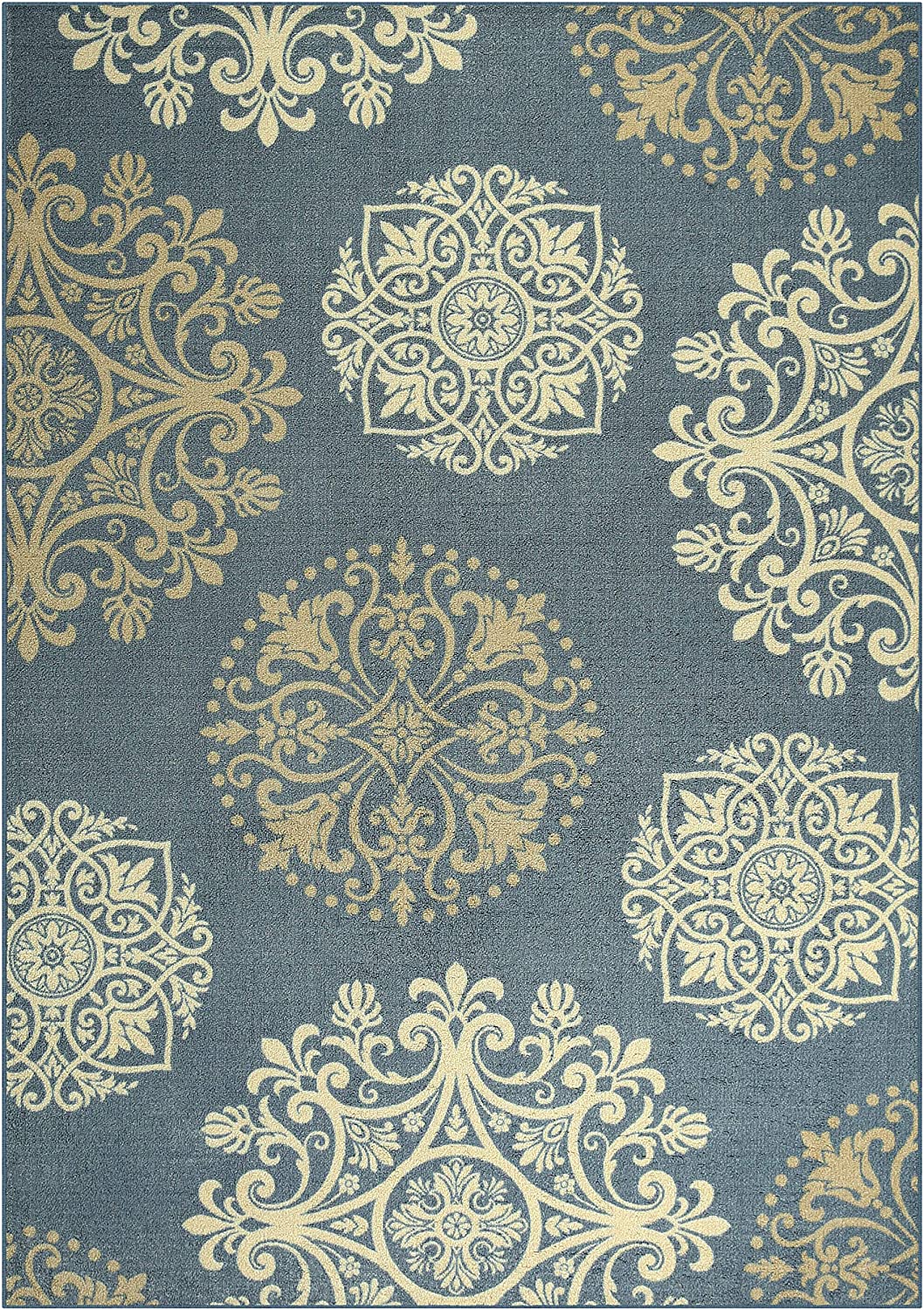 Maples Rugs  Non Skid Hallway Entry Rugs  Blue