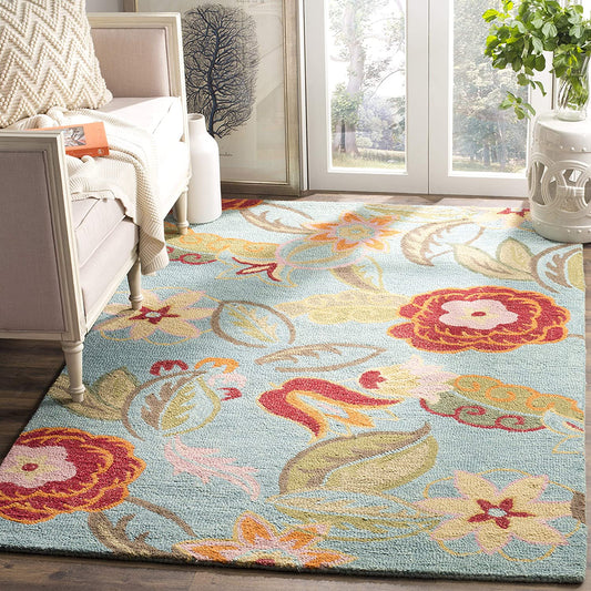 Handmade Premium Blossom Multi Wool Soft Area Rug