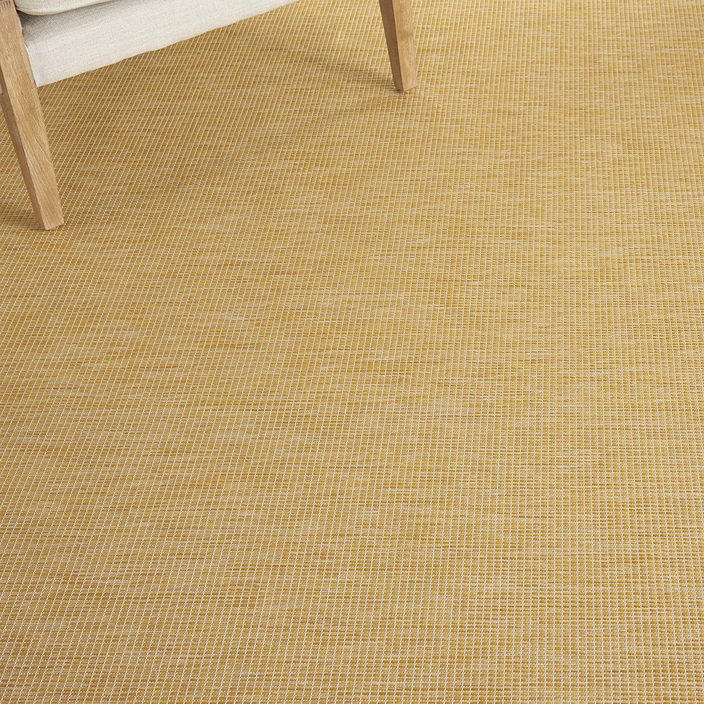 Flat-Weave Indoor/Outdoor Yellow SWwoft Area Rug