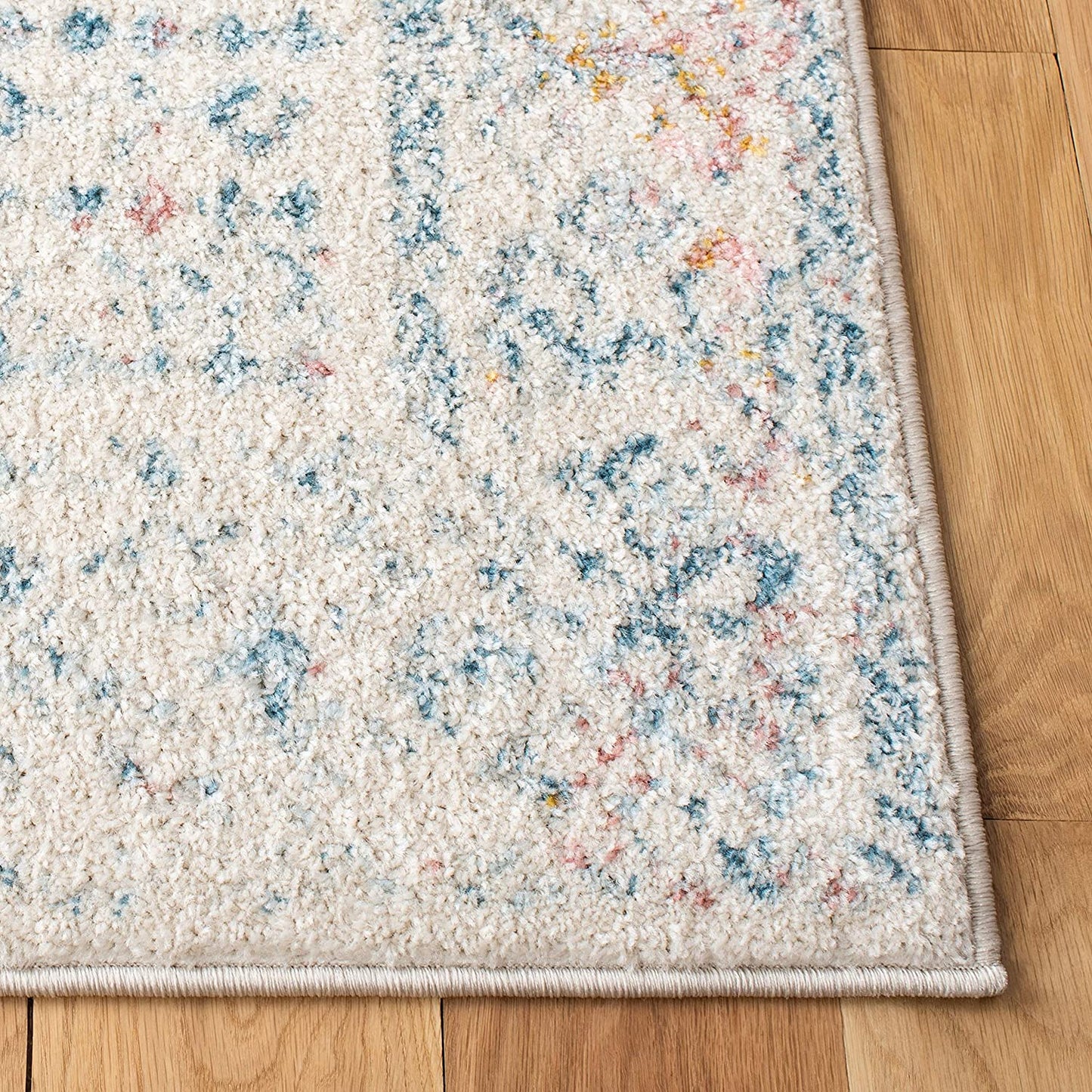 Moroccan Boho Area Rug Ivory / Terracotta