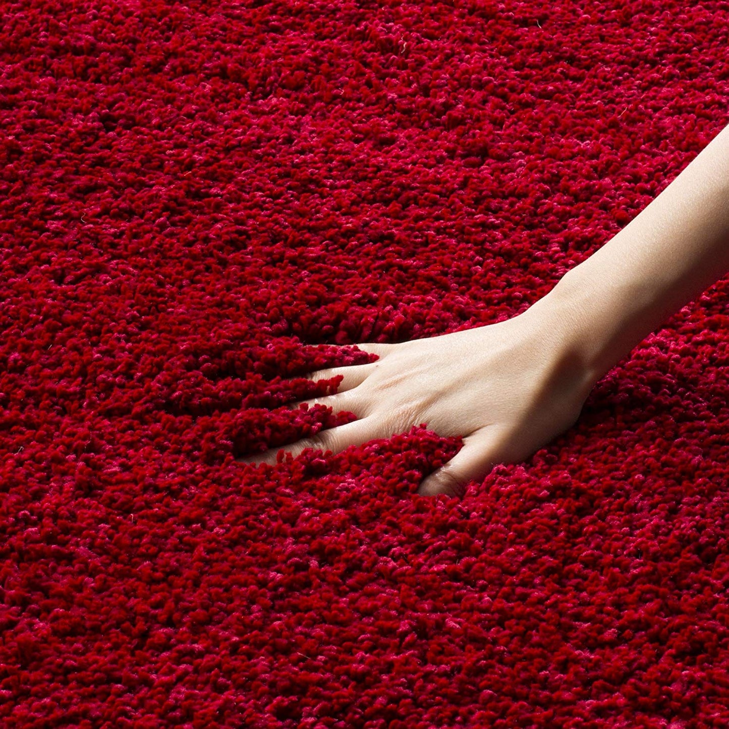 Red Soft Plush Shag Area Rug