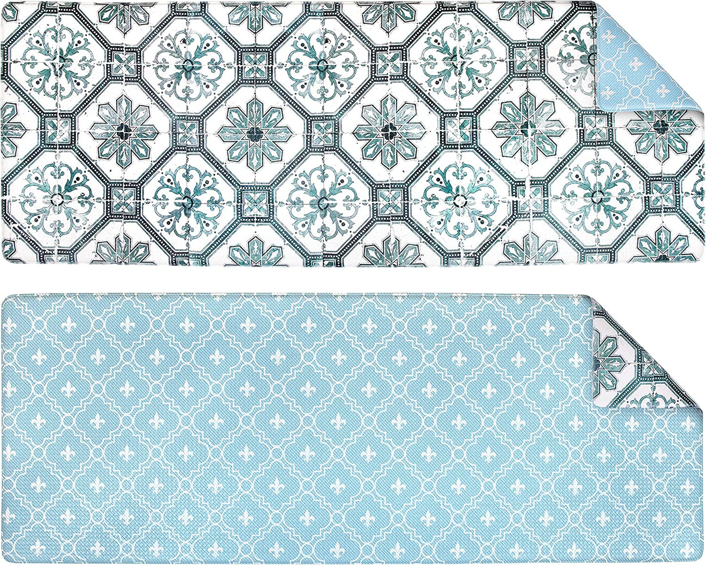 Anti Fatigue Reversible Cushioned Memory Foam Kitchen Rug Pad, 32x17 (Marble Gray)