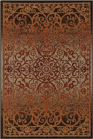 Pelham 2-Piece Non Slip Machine Washable Traditional Vintage Throw and Runner Floor Carpet, 17"x24" + 17"x48", Blue/Grey
