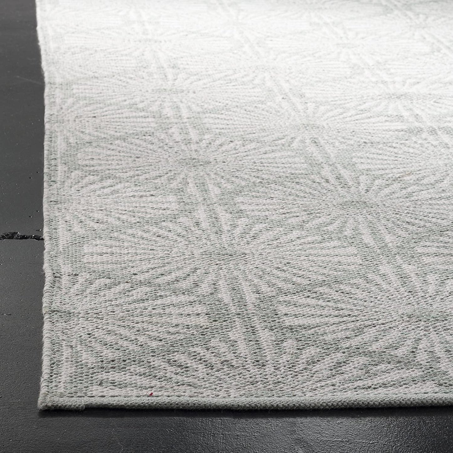 Montauk Collection MTK606H Handmade Cotton Area Rug Aqua / Ivory