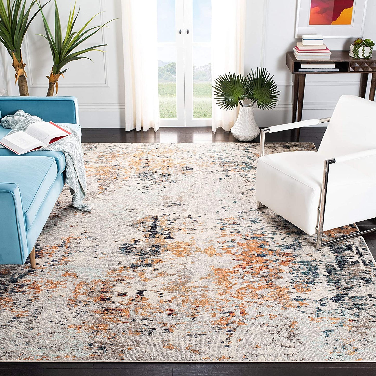 Safavieh Madison Collection Modern Abstract Grey / Beige