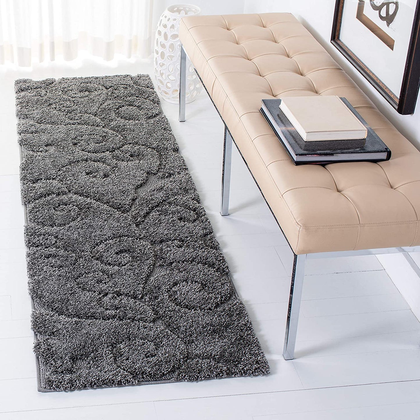 Premium Swirl Thick Plush Grey Area Shag Rug