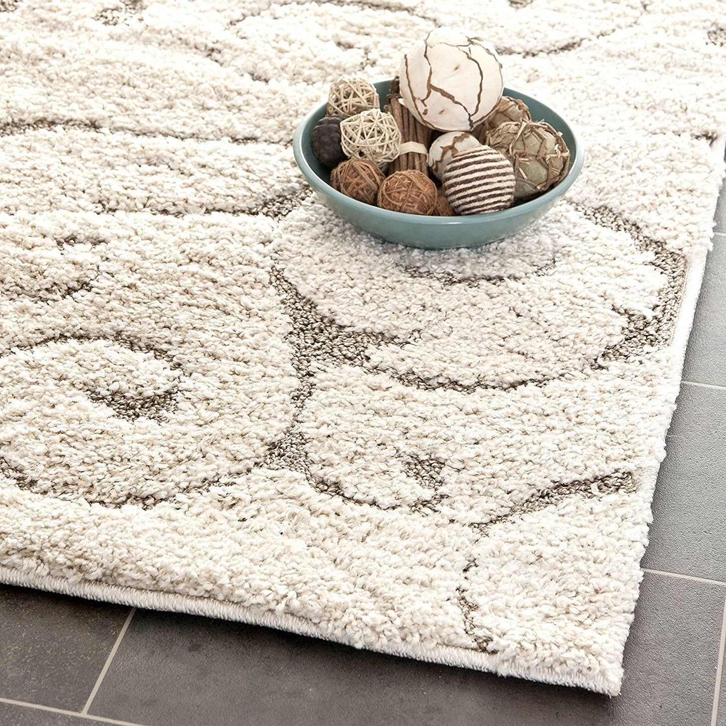 Premium Swirl Thick Plush Cream Beige Shag Rug