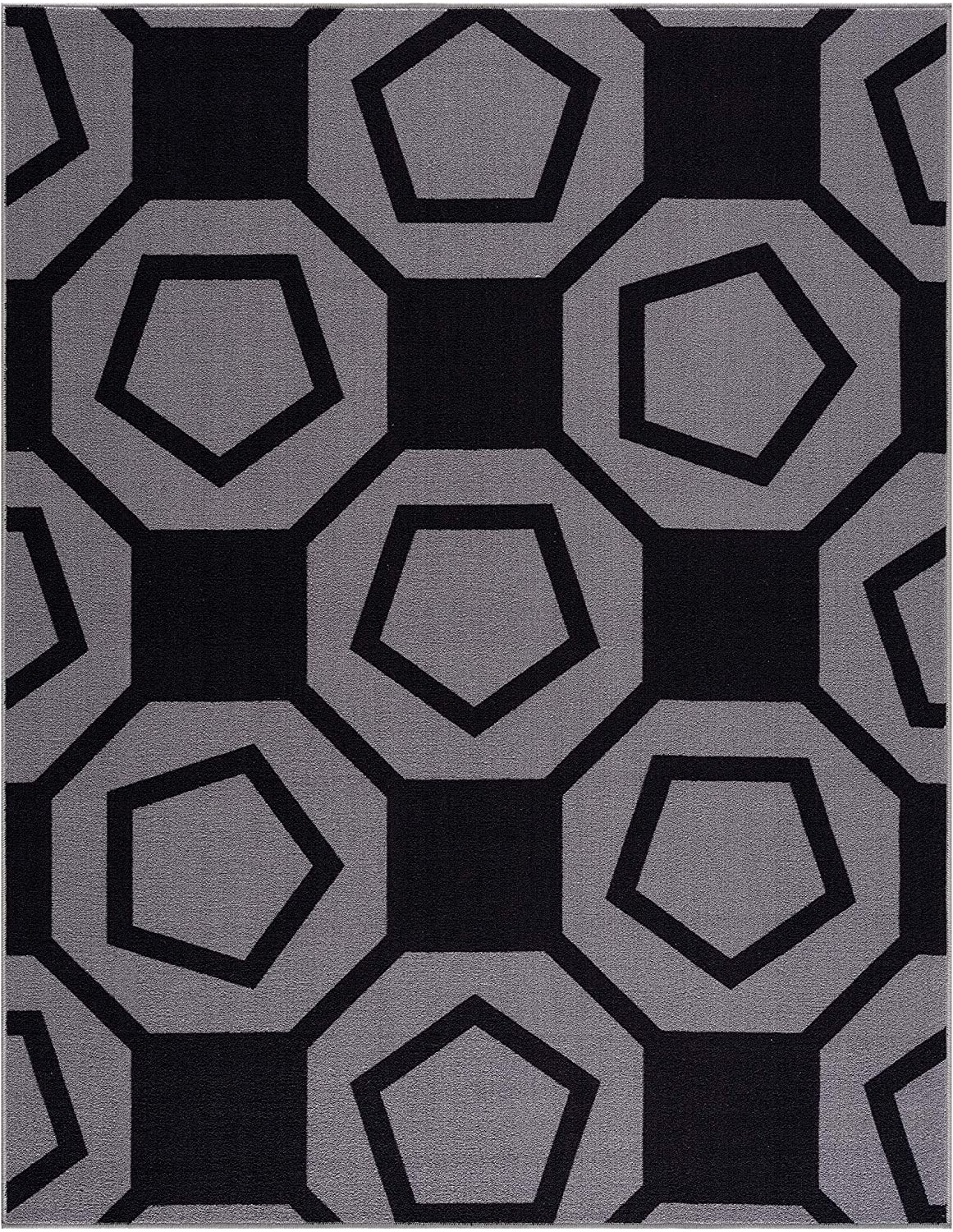 Modern Geometric Stripe Area Rug - Non Slip