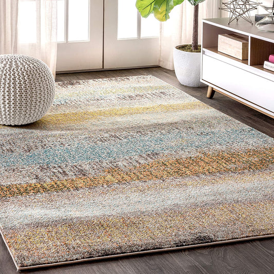 Contemporary Modern Abstract Vintage Cream/Yellow Rug