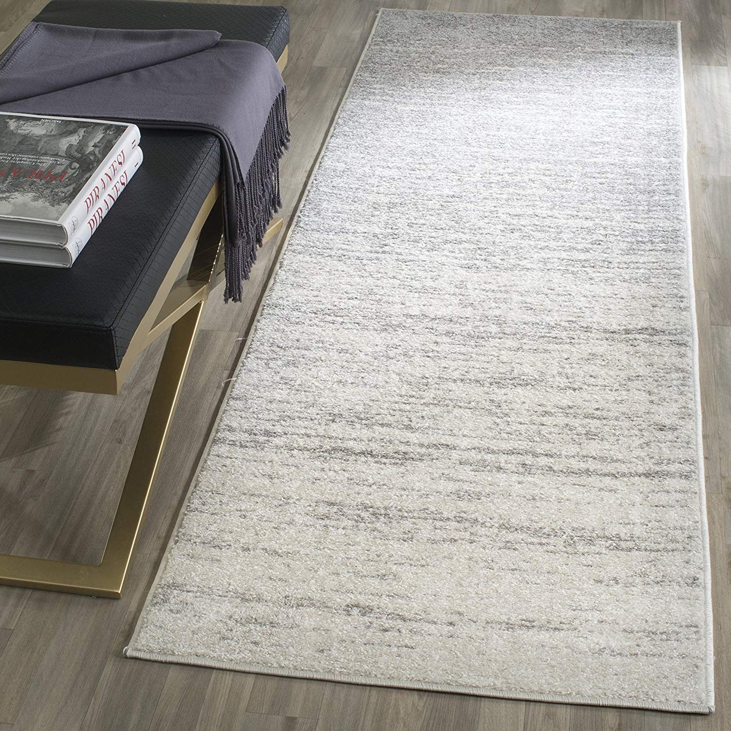 Ombre Ivory Silver Soft Area Rug