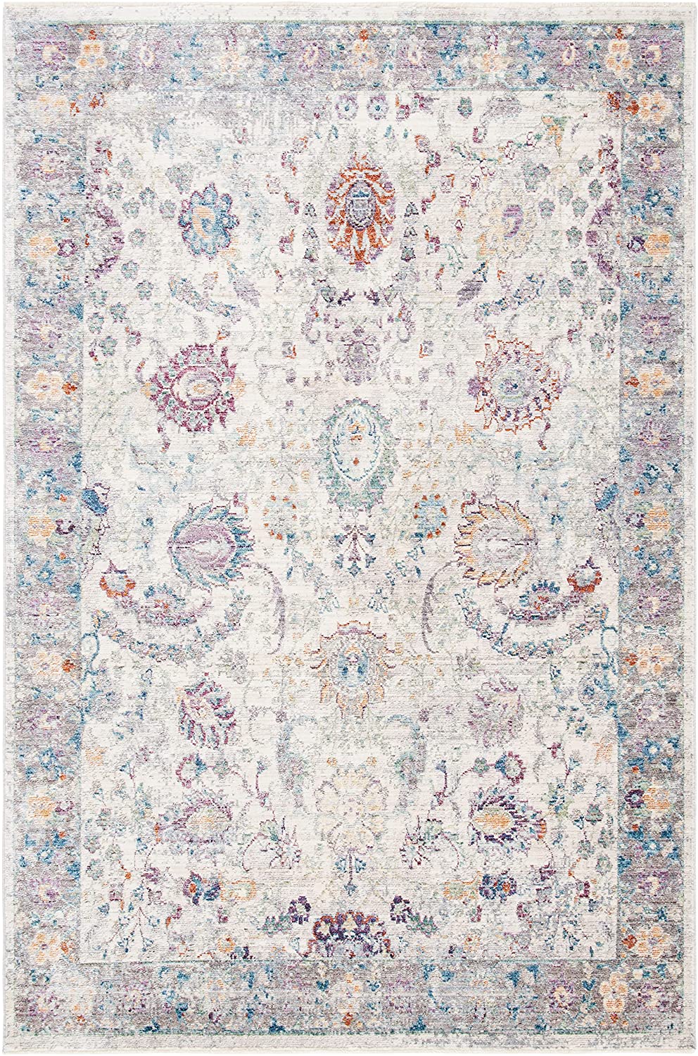 Illusion Collection ILL703F Vintage Distressed Viscose Area Rug, Rose / Cream