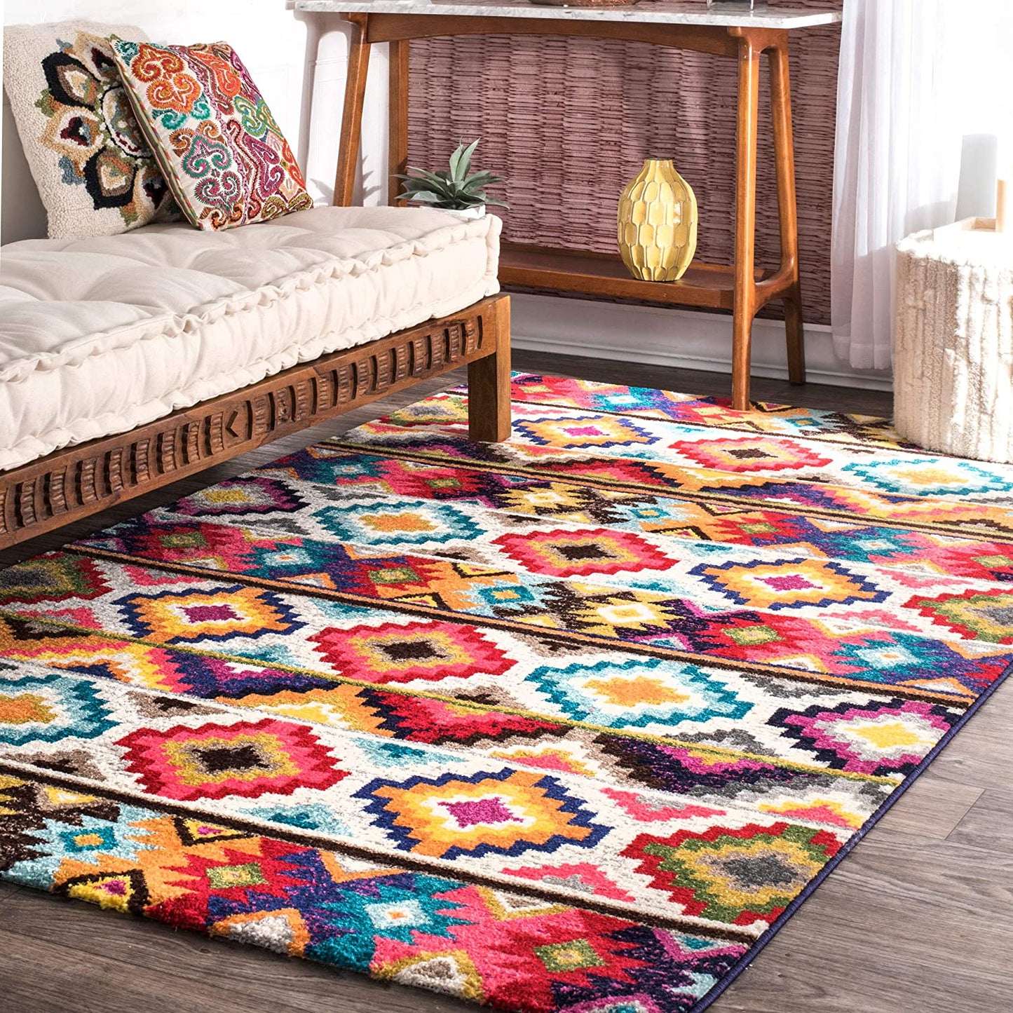 Ritzy Contemporary Retro Area Rug,  Multi