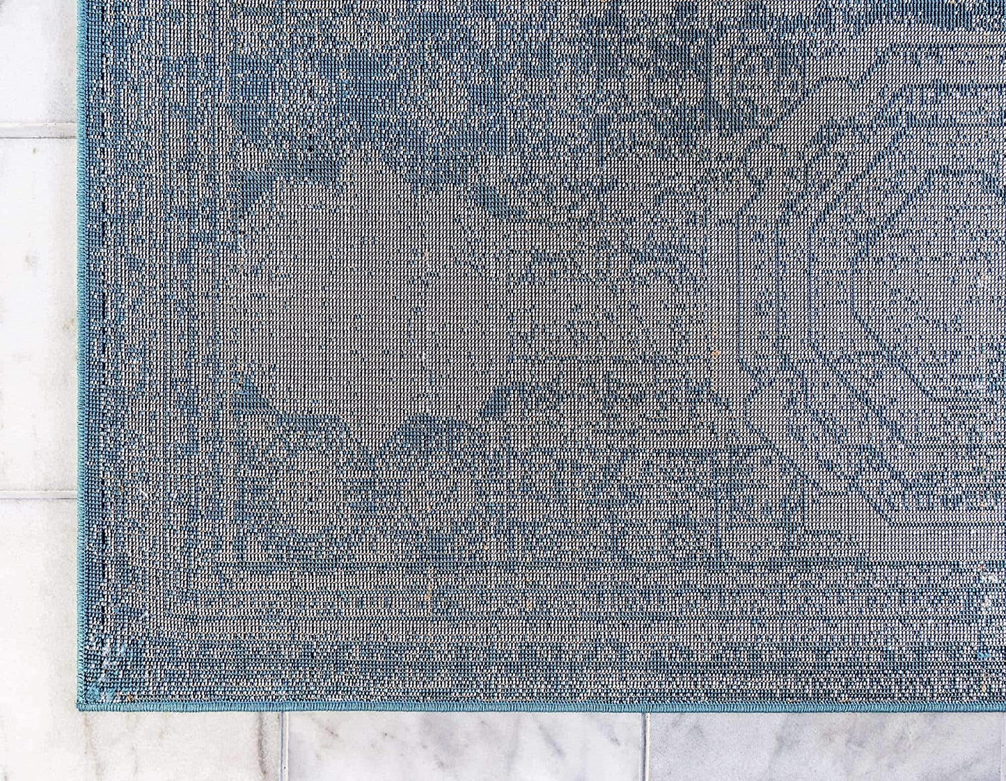 Vintage Traditional Medallion Border Turquoise Area Rug