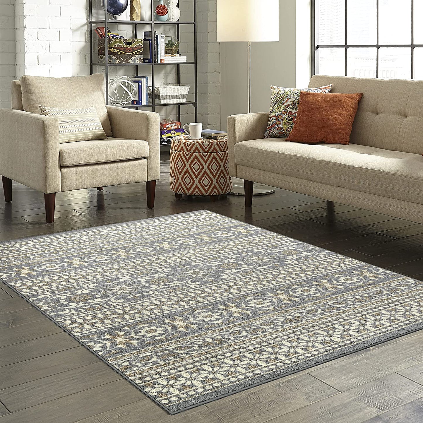 Maples Rugs Zoe Area Rugs for Living Room & Bedroom, Grey