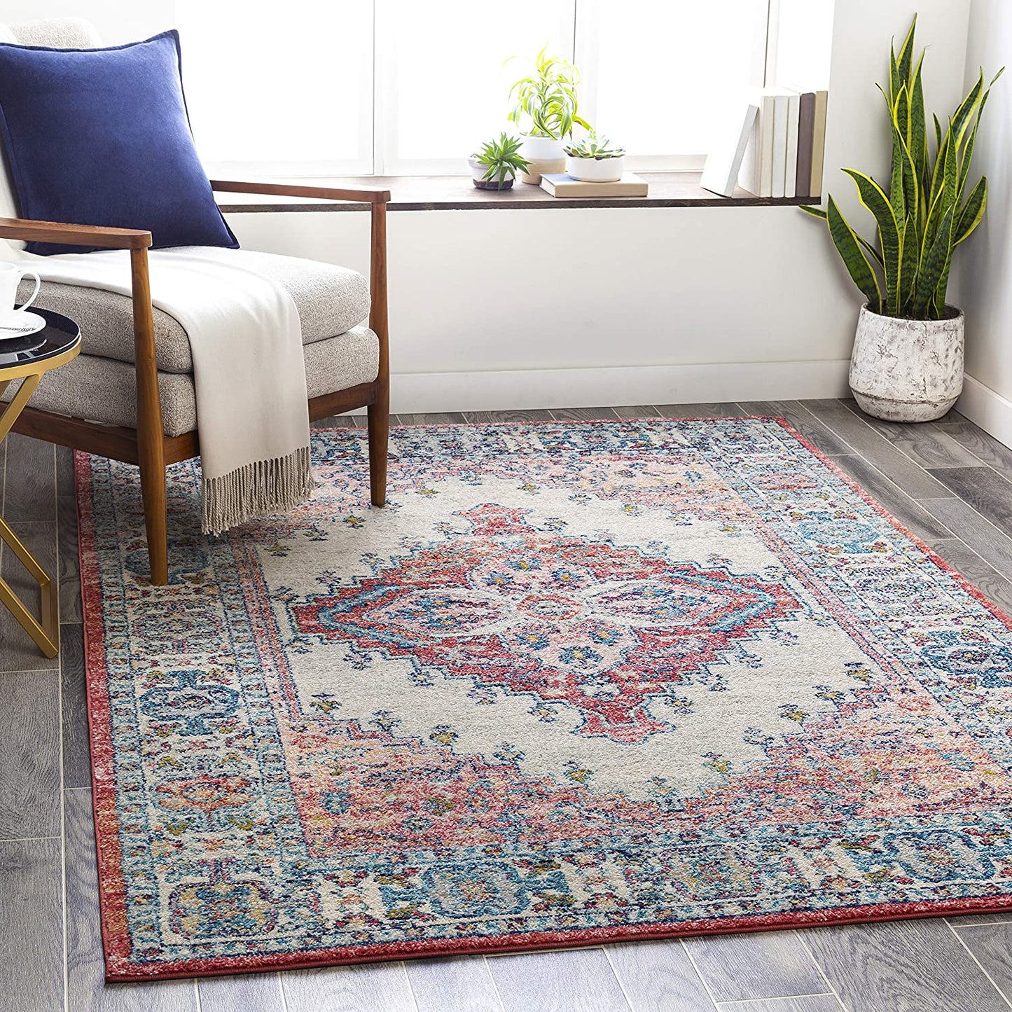 Weavers Area Rug Blush/Navy