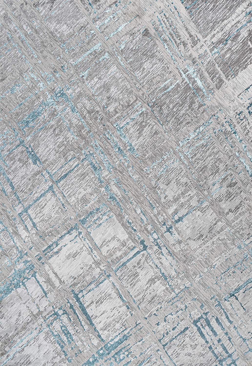 Slant Modern Abstract Gray/Blue Soft Area Rug