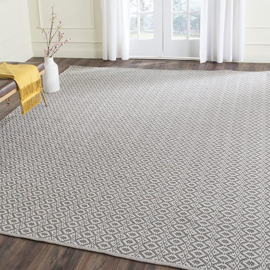 Handmade Cotton Soft Rug, Ivory / Grey