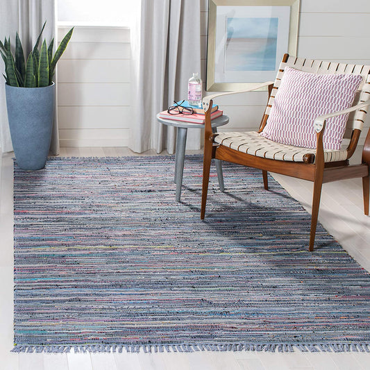 Hand Woven Purple and Multi Cotton Area Rug