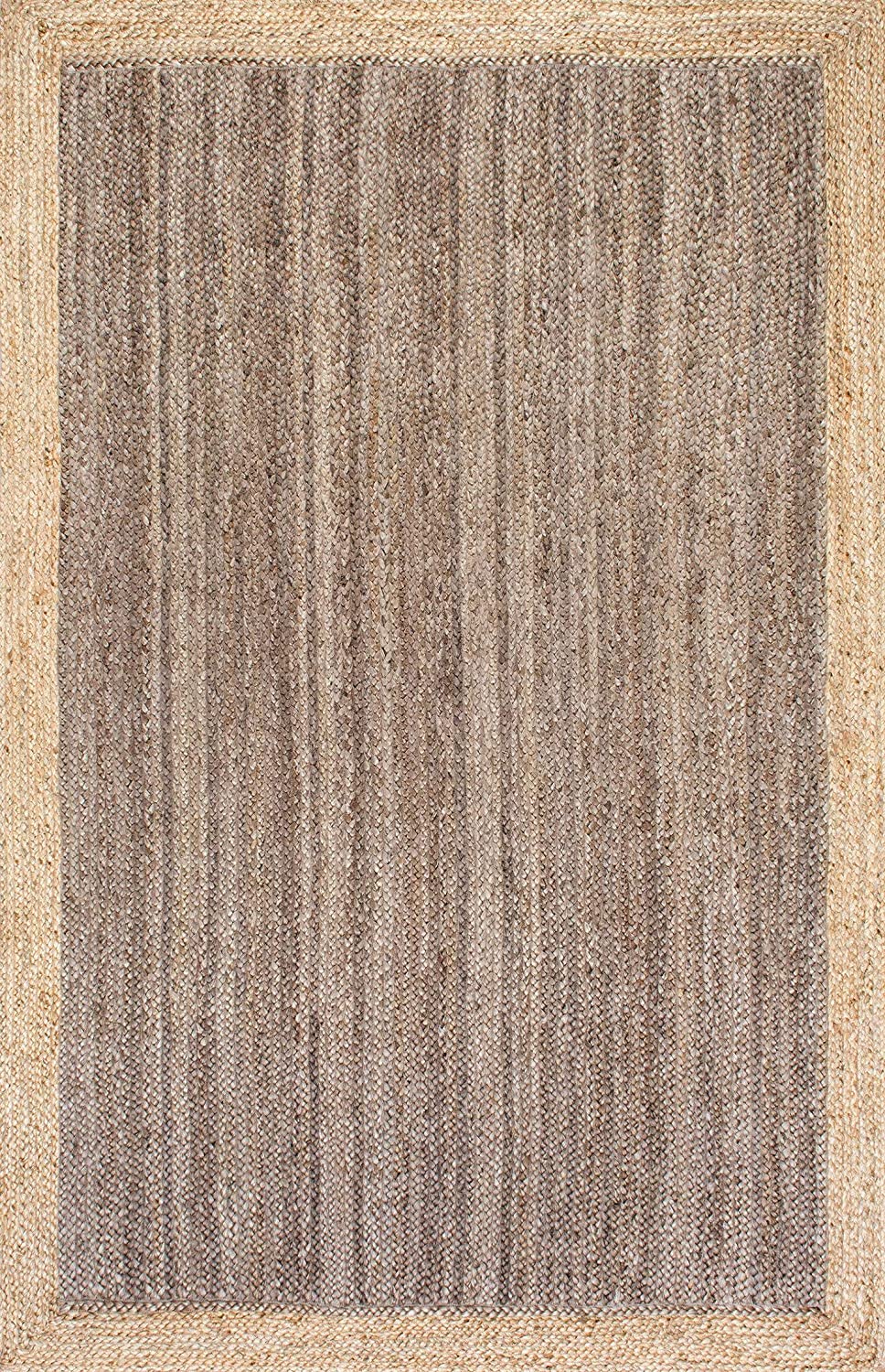Hand Woven Jute Area Rug, Grey