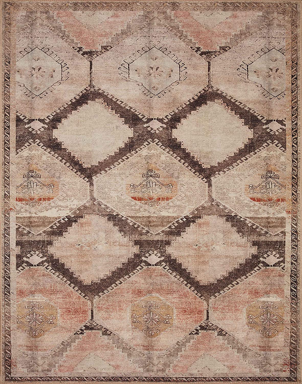 Wynter Collection WYN-08 Graphite / Blush, Traditional Accent Soft Area Rug