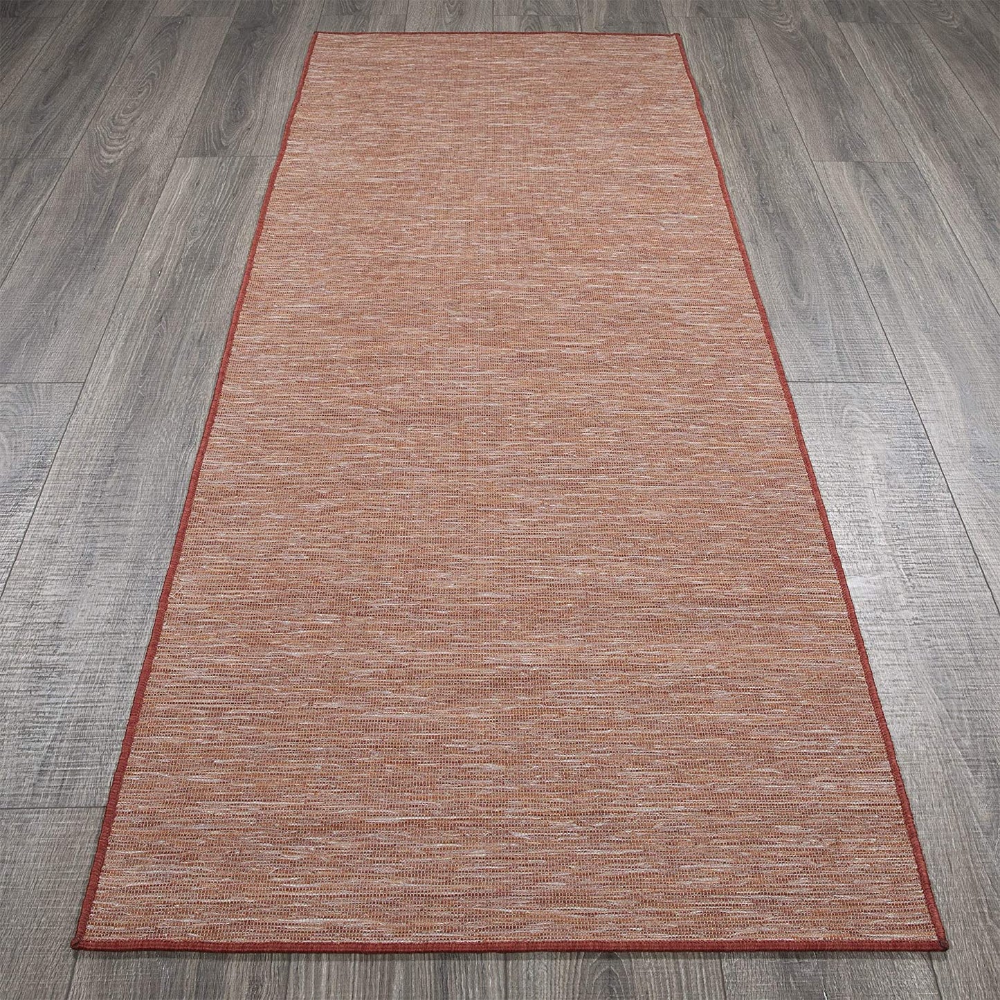 Sundance Collection Reversible Indoor & Outdoor Solid Design Runner Rug, Red/Orange