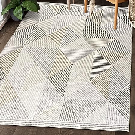 Non-Shed - Eco-Friendly, Machine Washable Rug - Stain Resistant, Made from Premium Recycled Fibers - Abstract Contemporary - Blue, 2'6" x 6'