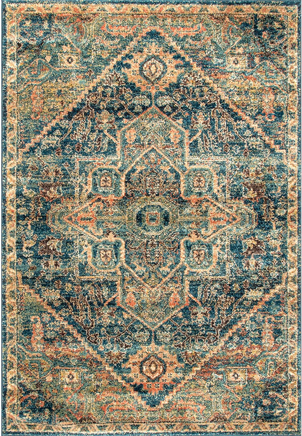 Tabetha Tribal Medallion Area Rug, Olive