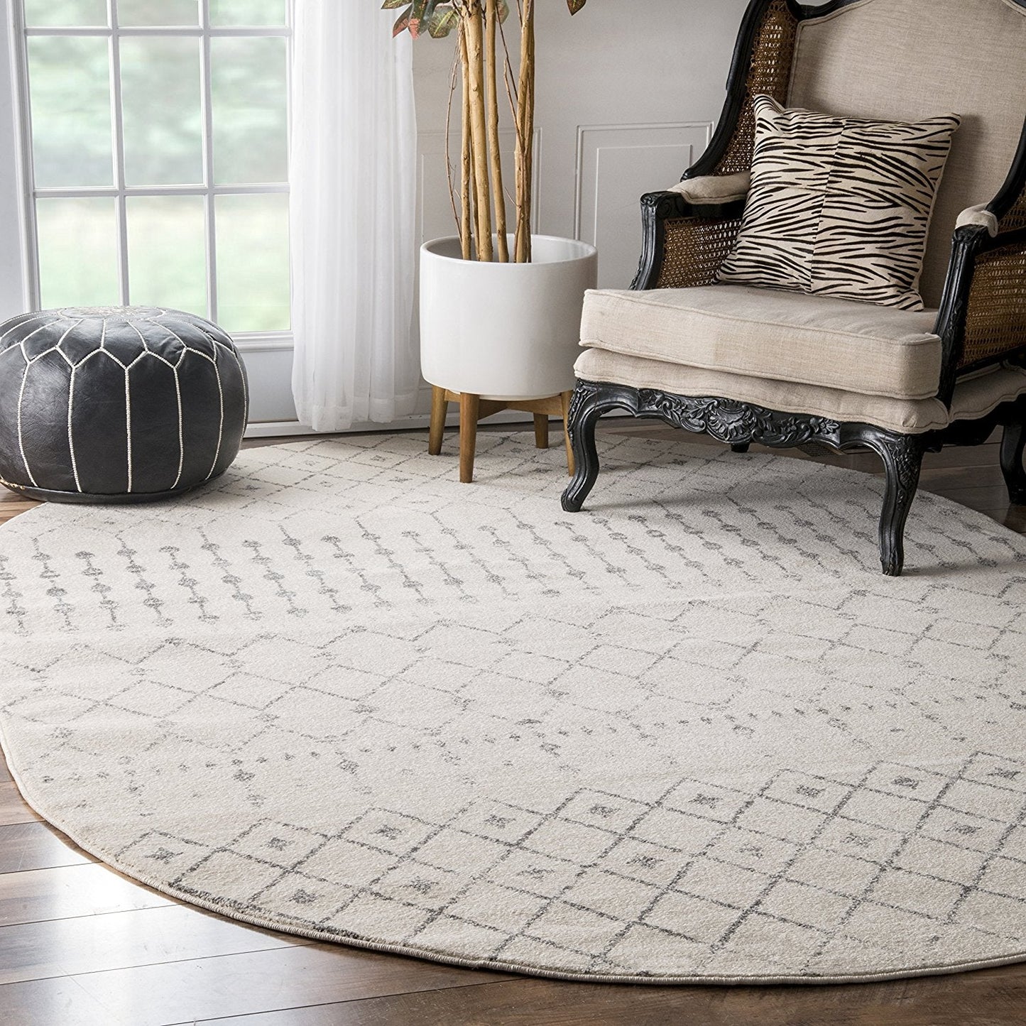 Premium Transitional Vintage Ivory Gray Area Rugs