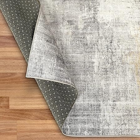 Non-Shed - Eco-Friendly, Machine Washable Rug - Stain Resistant, Made from Premium Recycled Fibers - Abstract Contemporary - Blue, 2'6" x 6'