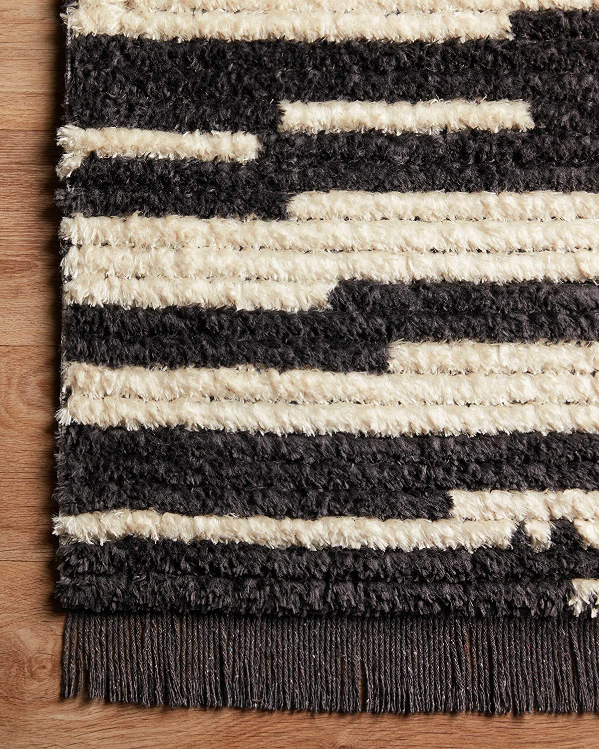 Alice ALI-03 Cream / Charcoal Geometric Soft Area Rug