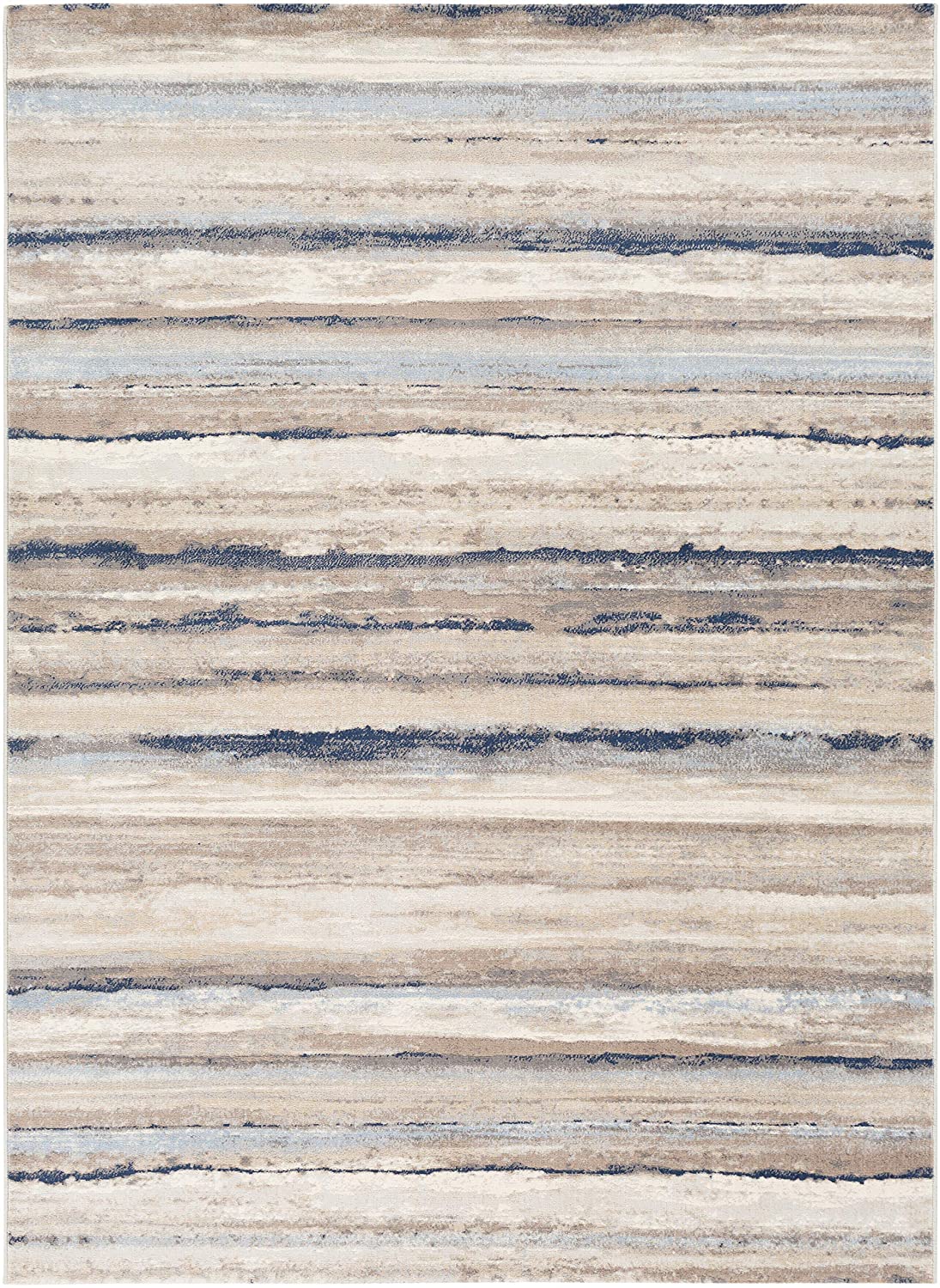 Robin Navy / Taupe Striped Soft Area Rug